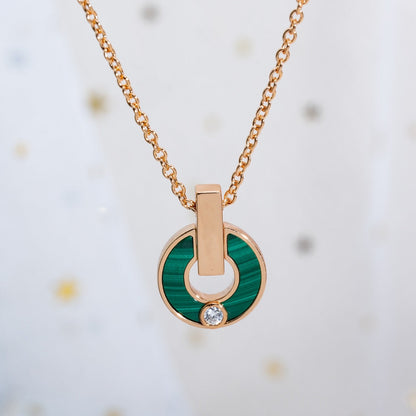 LUXEIFY GARI NECKLACE PINK GOLD MALACHITE