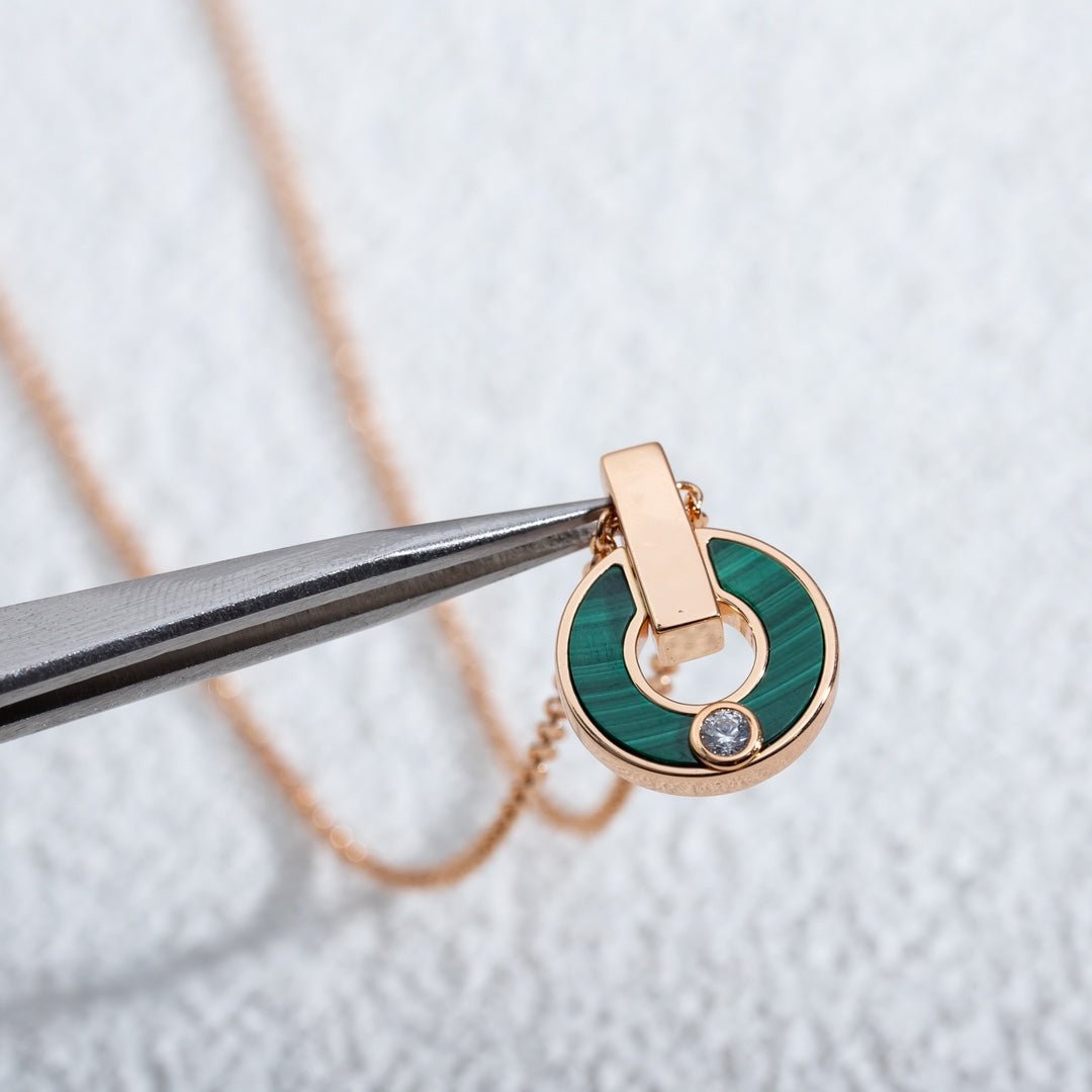 LUXEIFY GARI NECKLACE PINK GOLD MALACHITE