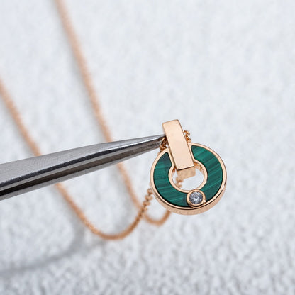 LUXEIFY GARI NECKLACE PINK GOLD MALACHITE