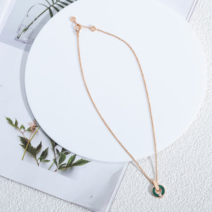 LUXEIFY GARI NECKLACE PINK GOLD MALACHITE