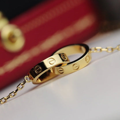 LUXEIFY LOVE NECKLACE DOUBLE RING GOLD