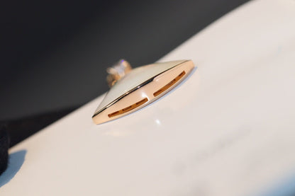 LUXEIFY DREAM NECKLACE WHITE MOP PINK GOLD 1 DIAMOND