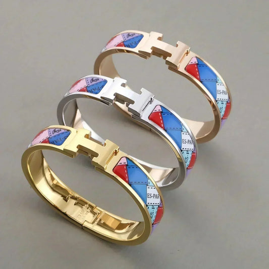LUXEIFY H BRACELET DOTTED BORDER 12MM