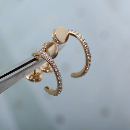 LUXEIFY JUSTE EARRINGS 12.75MM PINK GOLD DIAMOND