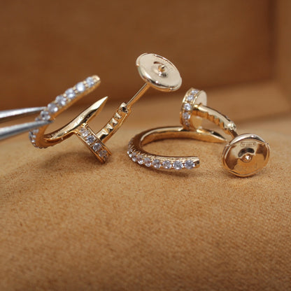 LUXEIFY JUSTE EARRINGS 12.75MM PINK GOLD DIAMOND