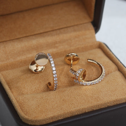 LUXEIFY JUSTE EARRINGS 12.75MM PINK GOLD DIAMOND