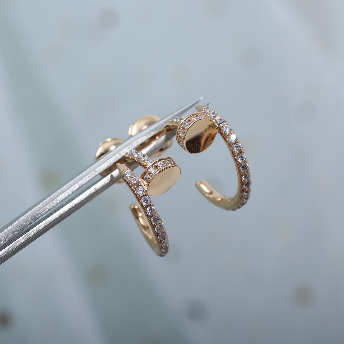 LUXEIFY JUSTE EARRINGS 12.75MM PINK GOLD DIAMOND