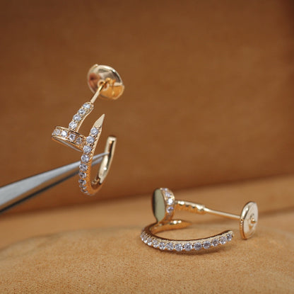 LUXEIFY JUSTE EARRINGS 12.75MM PINK GOLD DIAMOND