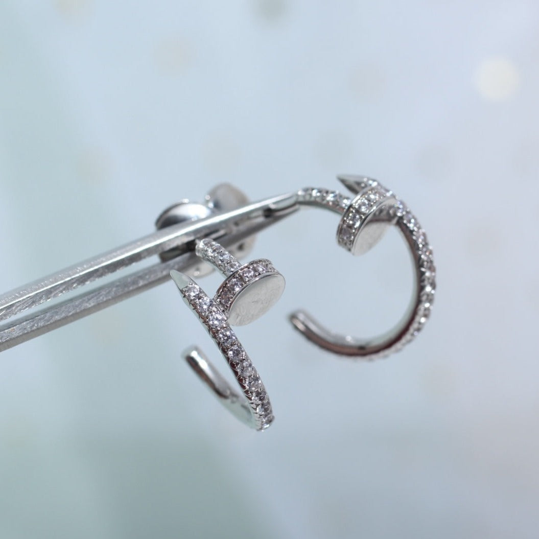LUXEIFY JUSTE EARRINGS 12.75MM SILVER DIAMOND