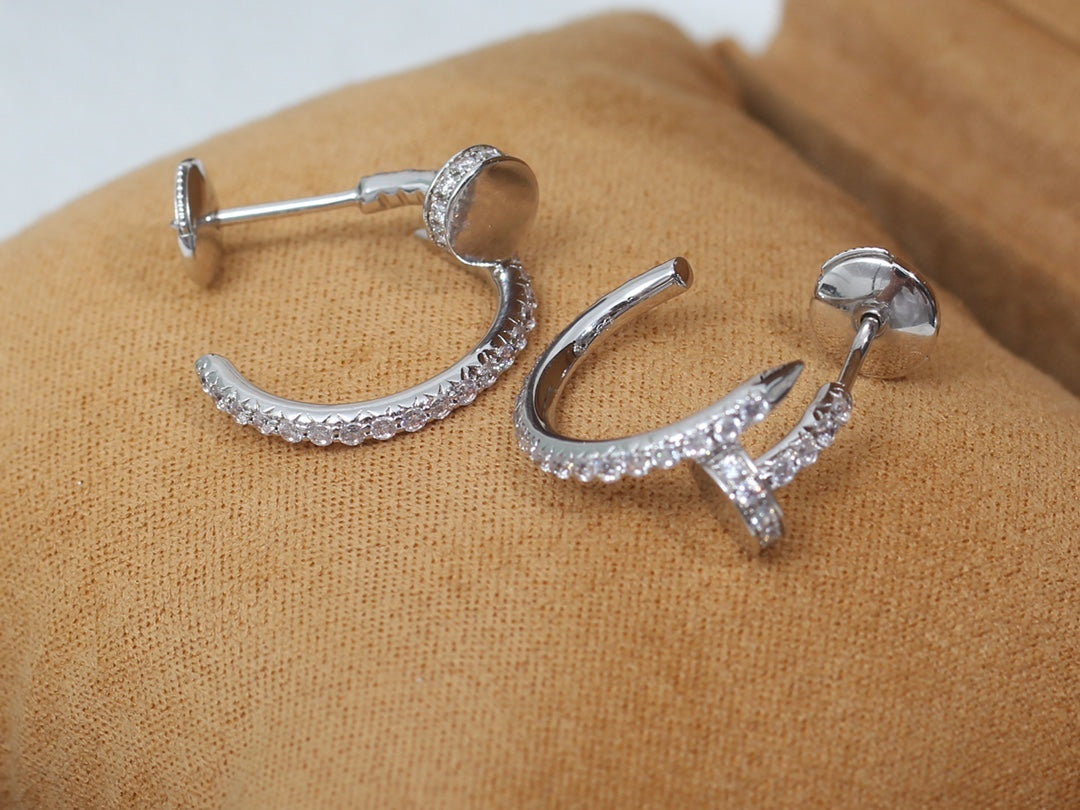 LUXEIFY JUSTE EARRINGS 12.75MM SILVER DIAMOND