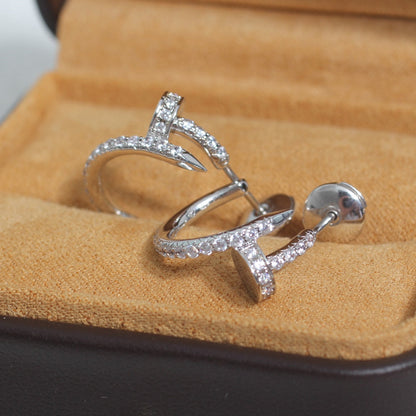 LUXEIFY JUSTE EARRINGS 12.75MM SILVER DIAMOND