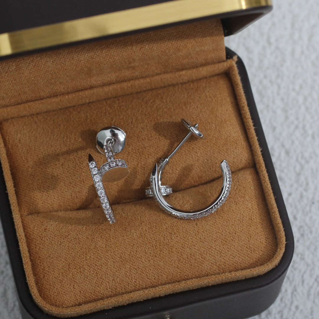 LUXEIFY JUSTE EARRINGS 12.75MM SILVER DIAMOND