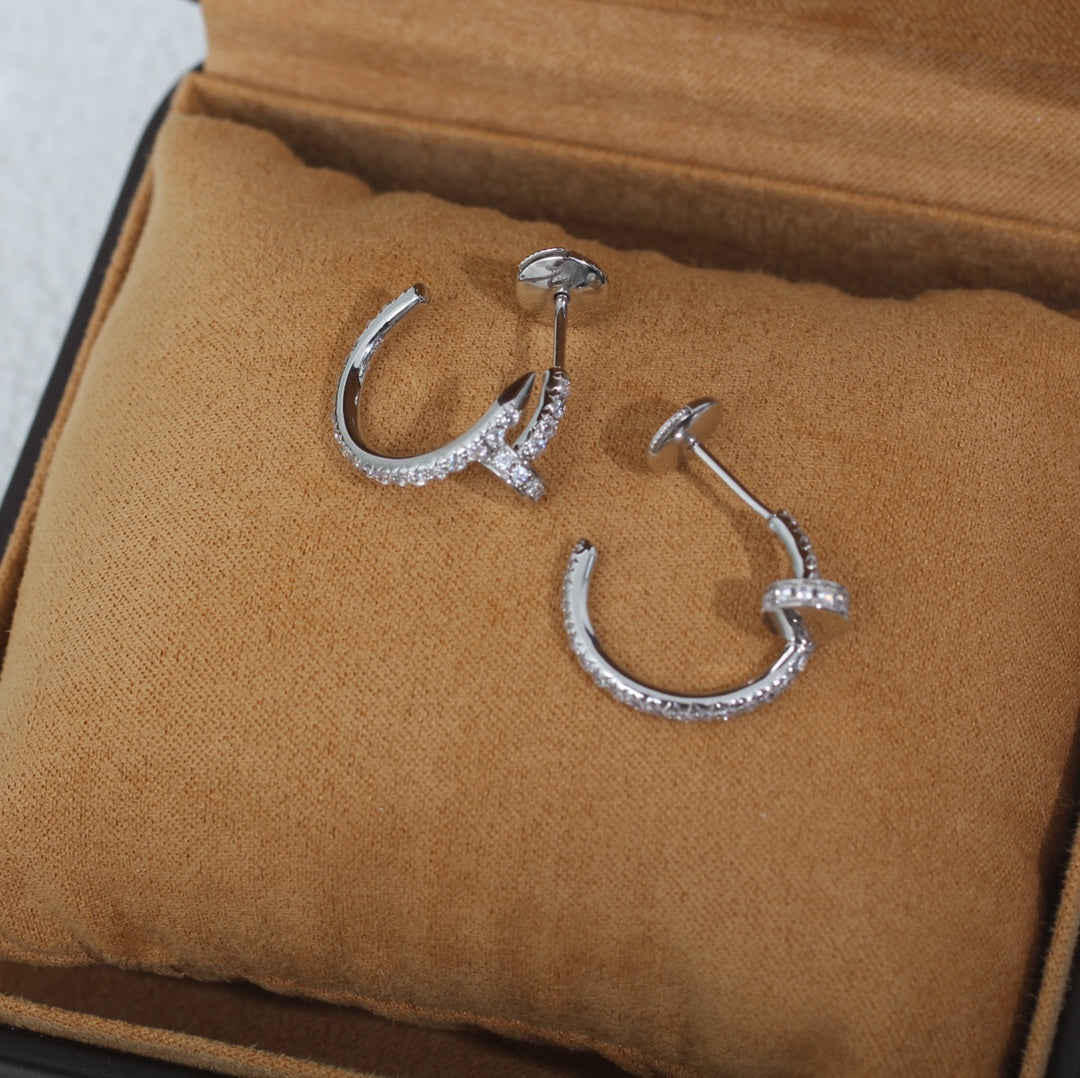 LUXEIFY JUSTE EARRINGS 12.75MM SILVER DIAMOND