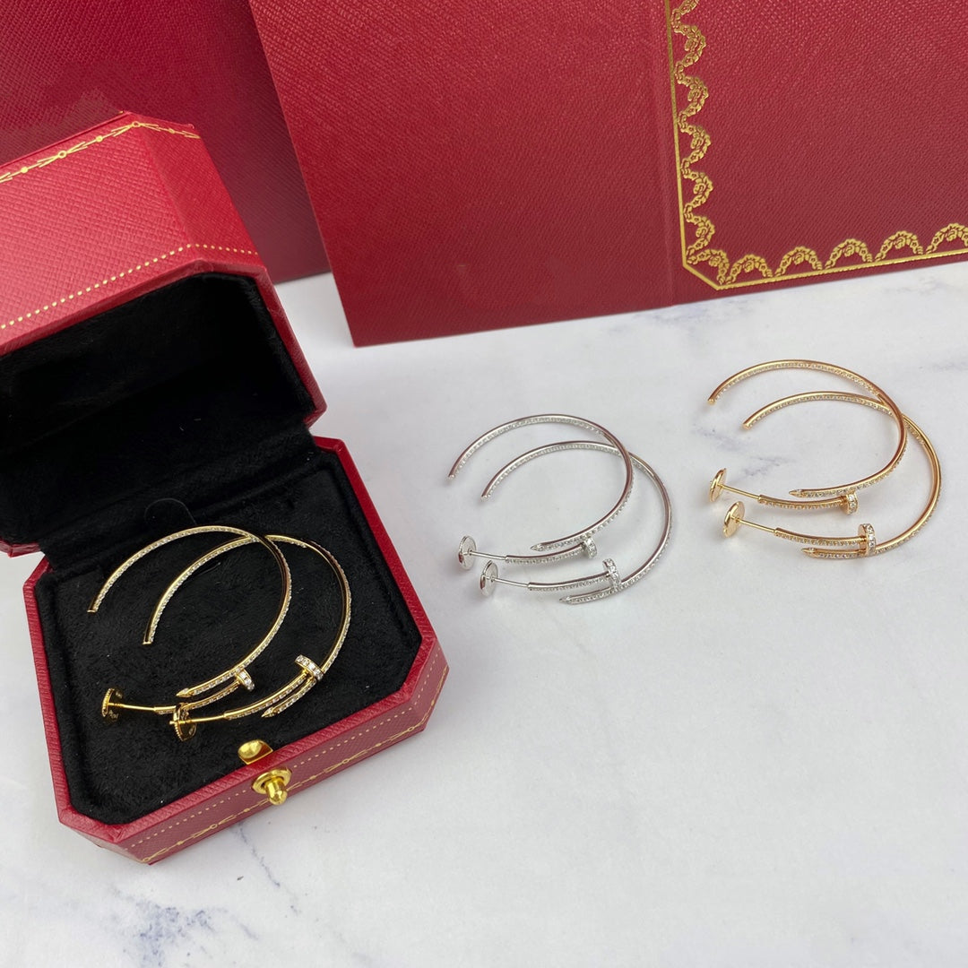 LUXEIFY JUSTE EARRINGS FULL DIAMONDS 1.8MM