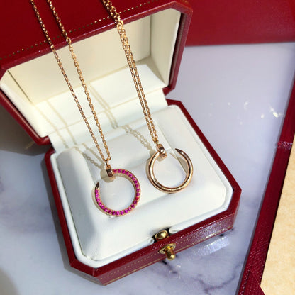 LUXEIFY JUSTE NECKLACE PINK GOLD RED DIAMONDS