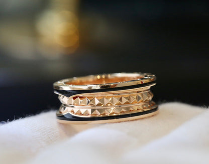 LUXEIFY ZERO 1 GOLD BLACK CERAMIC RING