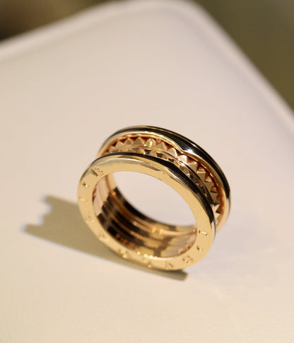 LUXEIFY ZERO 1 GOLD BLACK CERAMIC RING