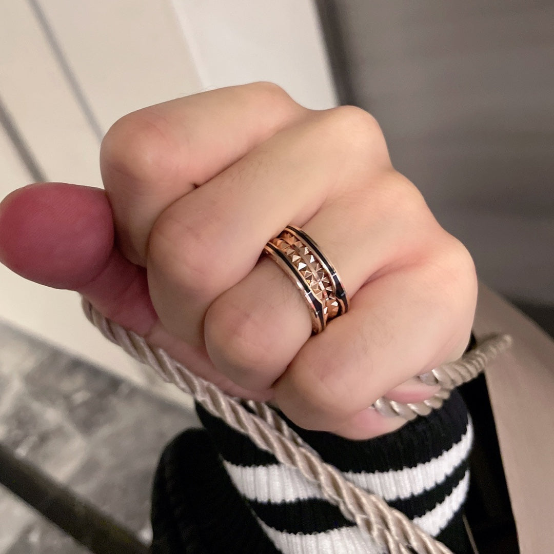 LUXEIFY ZERO 1 GOLD BLACK CERAMIC RING