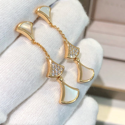 LUXEIFY DREAM EARRINGS 3 MOTIFS DIAMOND MOP PINK GOLD
