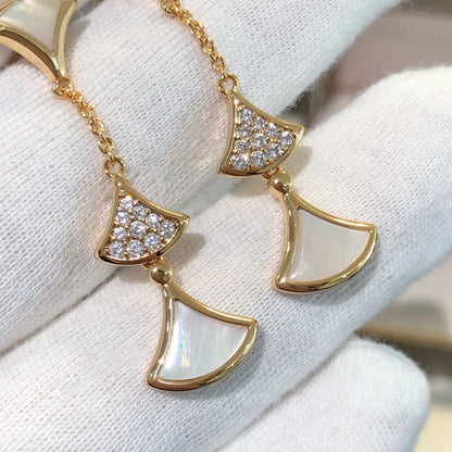 LUXEIFY DREAM EARRINGS 3 MOTIFS DIAMOND MOP PINK GOLD