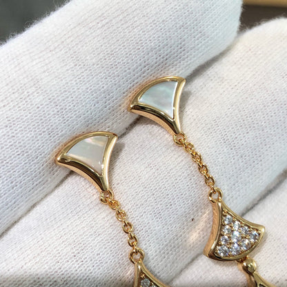 LUXEIFY DREAM EARRINGS 3 MOTIFS DIAMOND MOP PINK GOLD