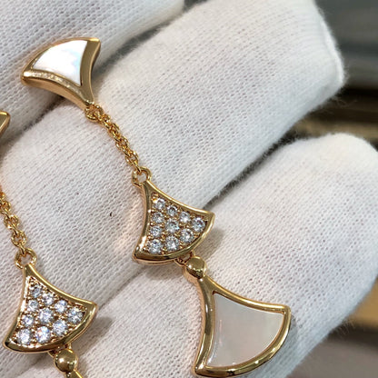 LUXEIFY DREAM EARRINGS 3 MOTIFS DIAMOND MOP PINK GOLD