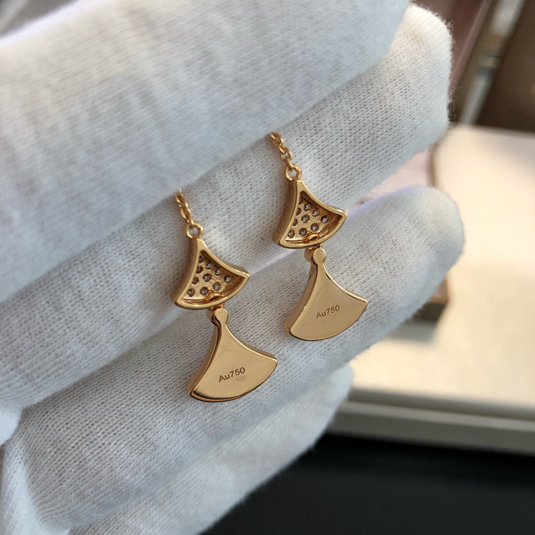 LUXEIFY DREAM EARRINGS 3 MOTIFS DIAMOND MOP PINK GOLD