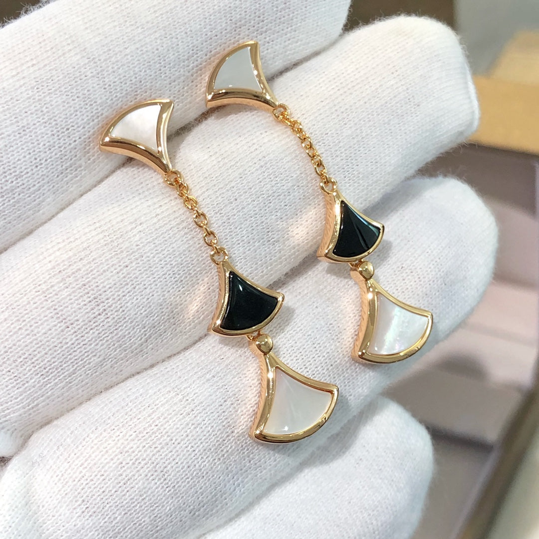 PENDIENTES LUXEIFY DREAM 3 MOTIVOS ÓNIX MOP ORO ROSA