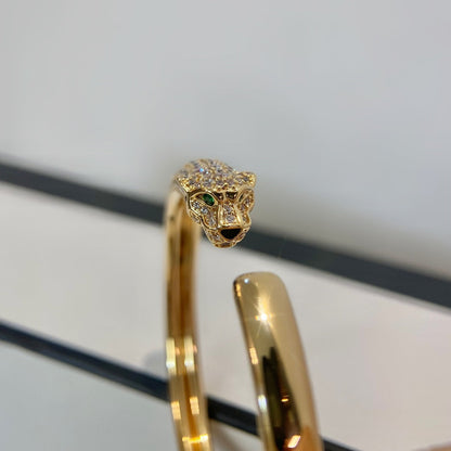LUXEIFY PANTHERE GOLD DIAMOND OPEN BRACELET