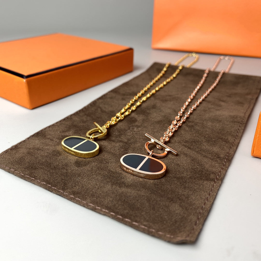 LUXEIFY CHAINE VERSO BLACK CERAMIC NECKLACE