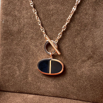 LUXEIFY CHAINE VERSO BLACK CERAMIC NECKLACE