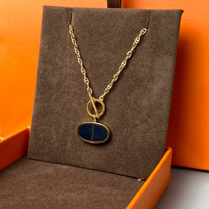 LUXEIFY CHAINE VERSO BLACK CERAMIC NECKLACE