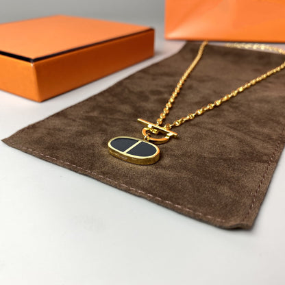 LUXEIFY CHAINE VERSO BLACK CERAMIC NECKLACE