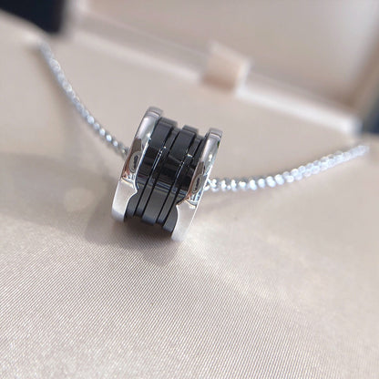 LUXEIFY ZERO 1 BLACK CERAMIC SILVER NECKLACE