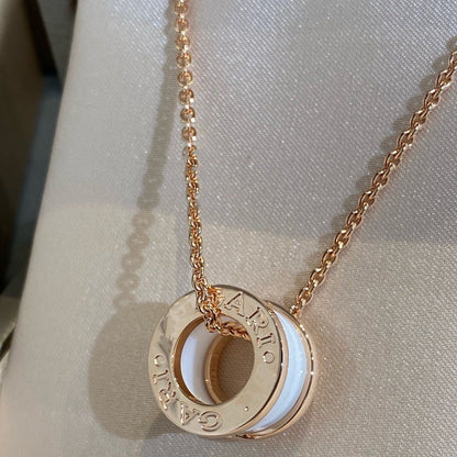 LUXEIFY ZERO 1 WHITE CERAMIC PINK GOLD NECKLACE