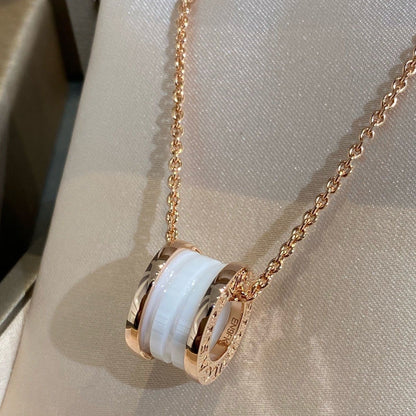 LUXEIFY ZERO 1 WHITE CERAMIC PINK GOLD NECKLACE