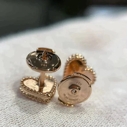 HEART CARNELIAN STUD EARRINGS