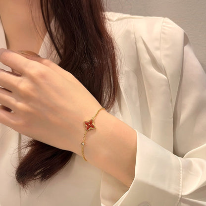 LUXEIFY COLOR STAR CARNELIAN PINK GOLD DIAMOND BRACELET