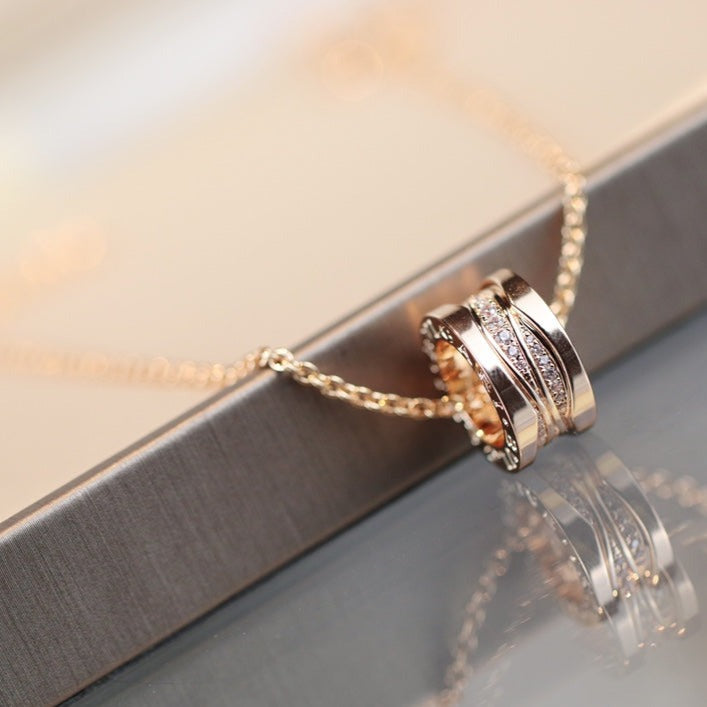 LUXEIFY ZERO 1 PINK GOLD DIAMOND NECKLACE