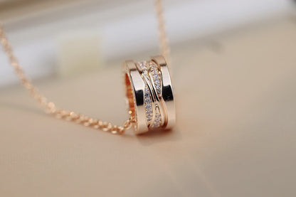 LUXEIFY ZERO 1 PINK GOLD DIAMOND NECKLACE