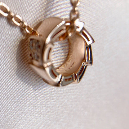 LUXEIFY SERPENTI PEDANT DIAMOND PINK GOLD NECKLACE