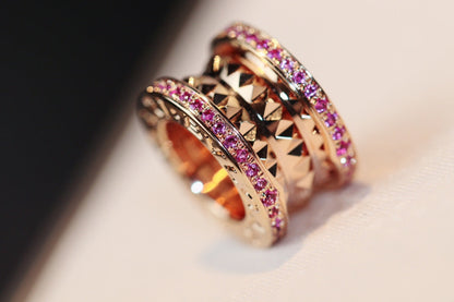 LUXEIFY ZERO 1 ROCK PINK GOLD PINK DIAMOND NECKLACE