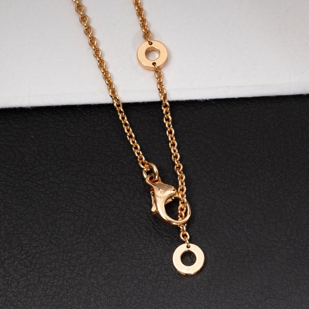 LUXEIFY ZERO 1 WHITE CERAMIC PINK GOLD DIAMOND NECKLACE