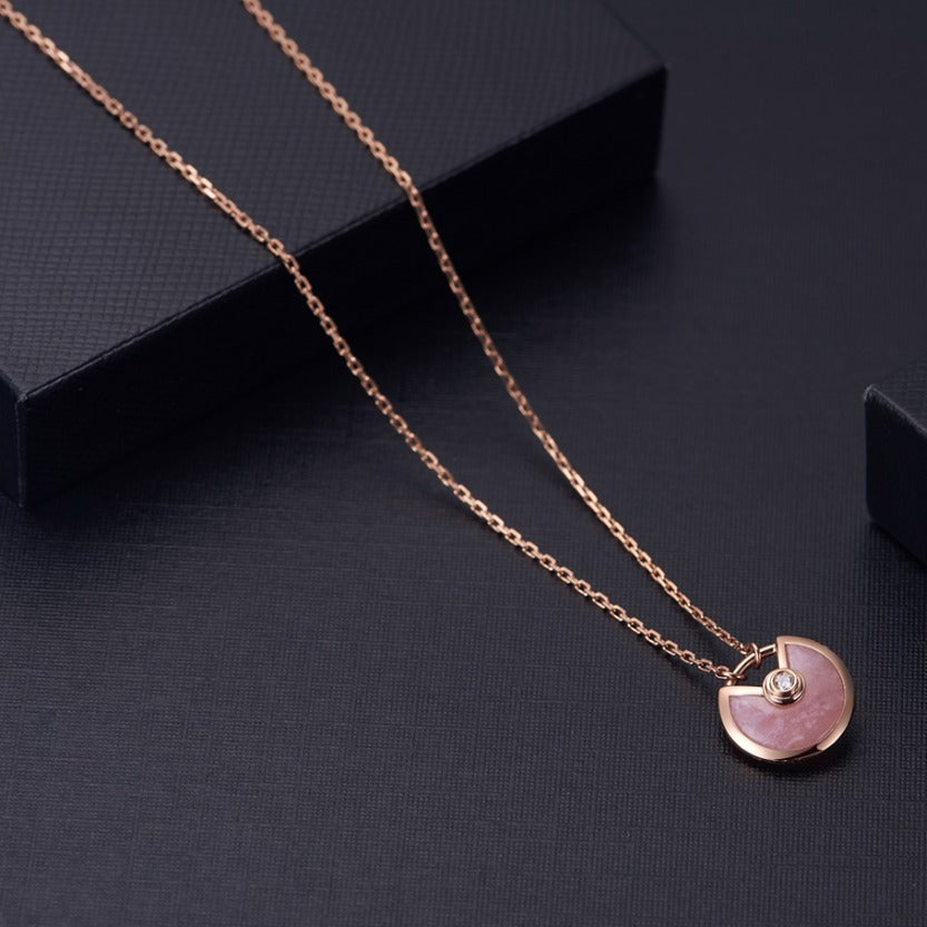 LUXEIFY AMULETTE ROSE GOLD PINK MOP NECKLACE