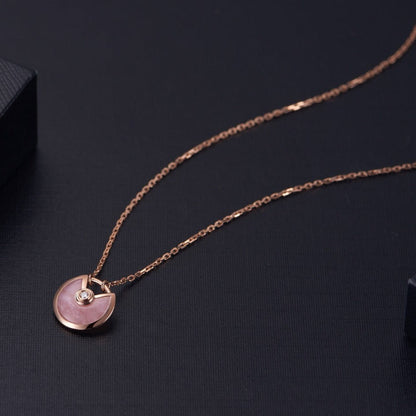 LUXEIFY AMULETTE ROSE GOLD PINK MOP NECKLACE