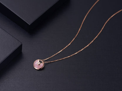 LUXEIFY AMULETTE ROSE GOLD PINK MOP NECKLACE