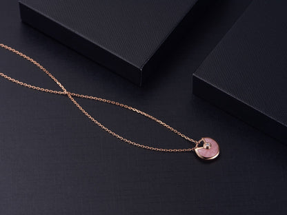 LUXEIFY AMULETTE ROSE GOLD PINK MOP NECKLACE