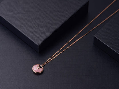 LUXEIFY AMULETTE ROSE GOLD PINK MOP NECKLACE