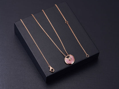 LUXEIFY AMULETTE ROSE GOLD PINK MOP NECKLACE