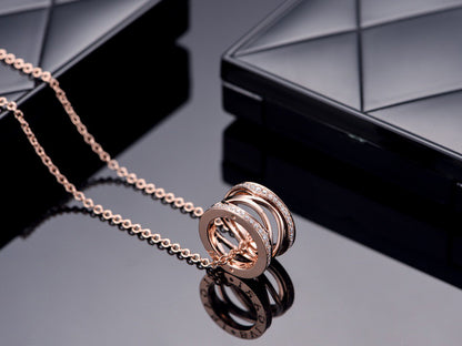 LUXEIFY ZERO 1 PINK GOLD DIAMOND OPEN NECKLACE